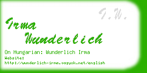 irma wunderlich business card